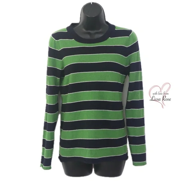 Perfectly Soft Italian Cashmere Colored Striped Sweater (J. Crew) - Picture 1 of 4